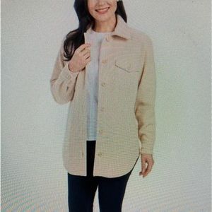 HILLARY RADLEY Cream Button Up Jacket Size Large